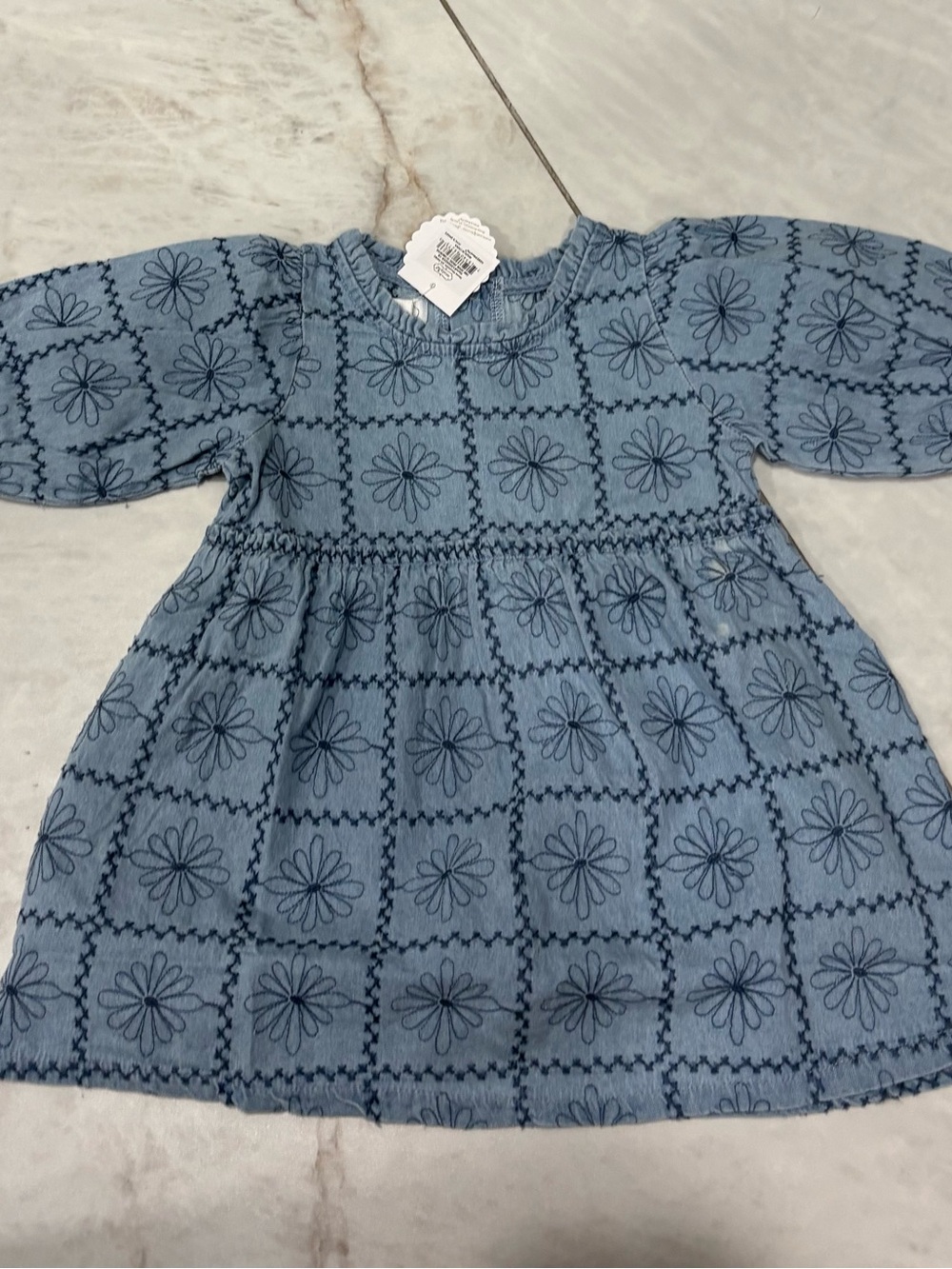 Mud Pie Blue Floral Grid Dress for Girls